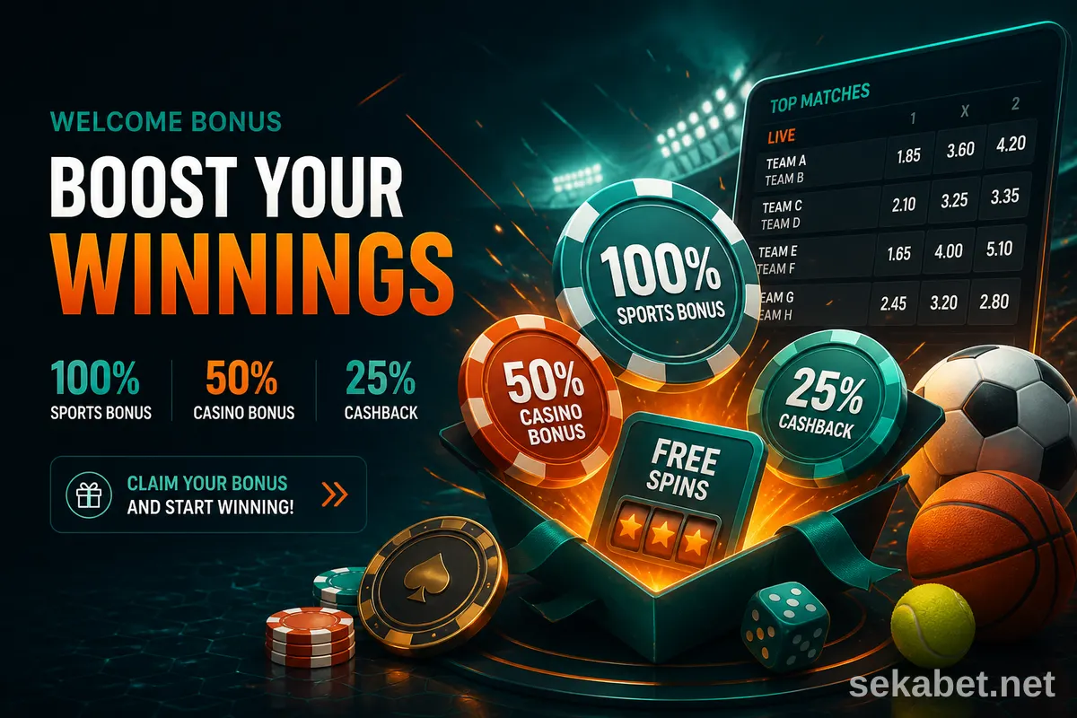 Sekabet bonus ve yüksek oran paneli illüstrasyonu