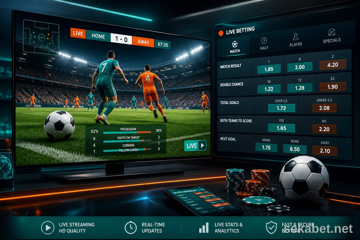 Sekabet TV canlı maç ve canlı bahis ekranı